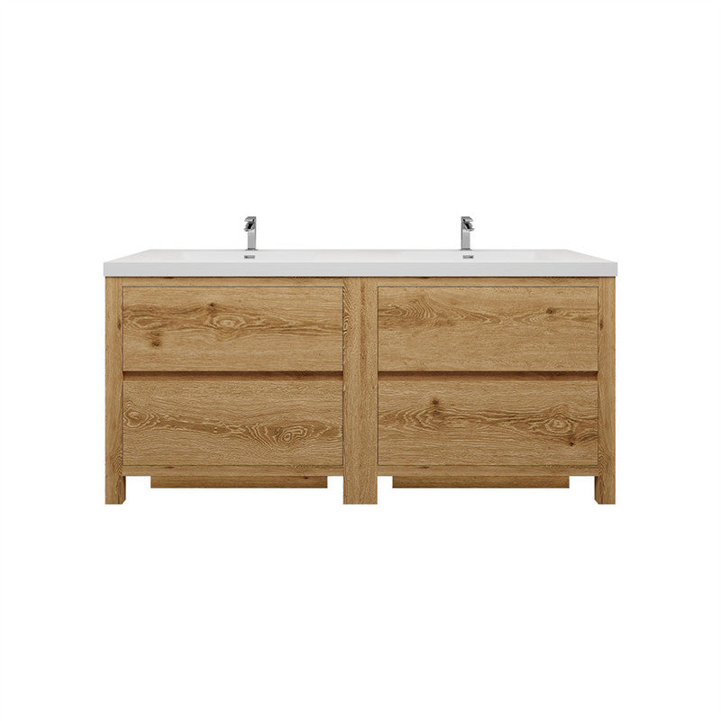 Louis 72" Freestanding Bathroom Vanity with Acrylic Integrated Sink Top