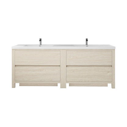 Louis 84" Freestanding Bathroom Vanity with Acrylic Integrated Sink Top