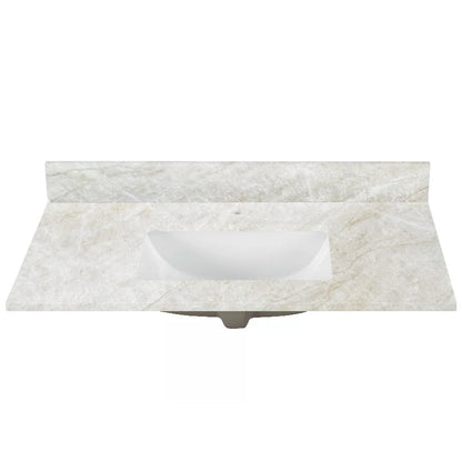 Amber Mahal Printed Surface Quartz Vanity Top