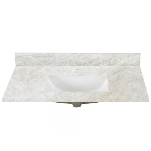 Amber Mahal Printed Surface Quartz Vanity Top