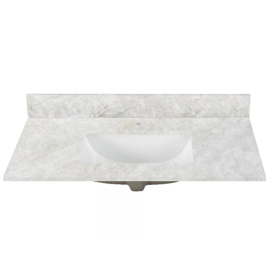 Ivory Mahal Printed Surface Quartz Vanity Top