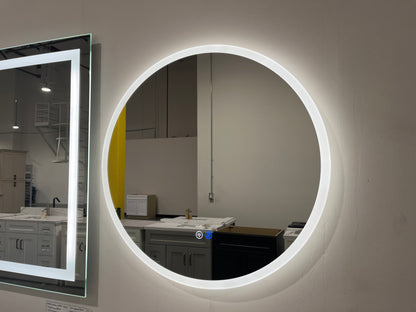 Periwinkle Round LED Mirror