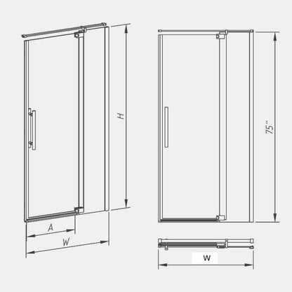 Castor Single Frameless Pivot Shower Door