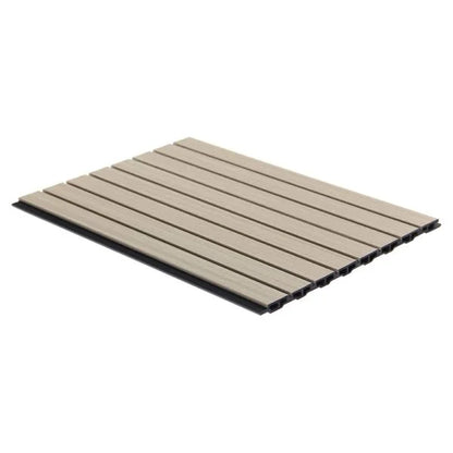 Two-Tone Flat Slatted WPC Interior Decorative Wall Panel