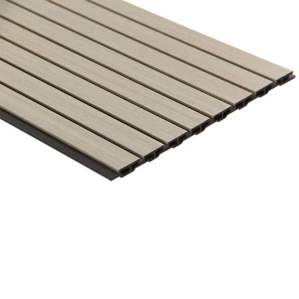 Two-Tone Flat Slatted WPC Interior Decorative Wall Panel