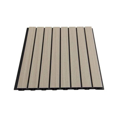 Two-Tone Flat Slatted WPC Interior Decorative Wall Panel