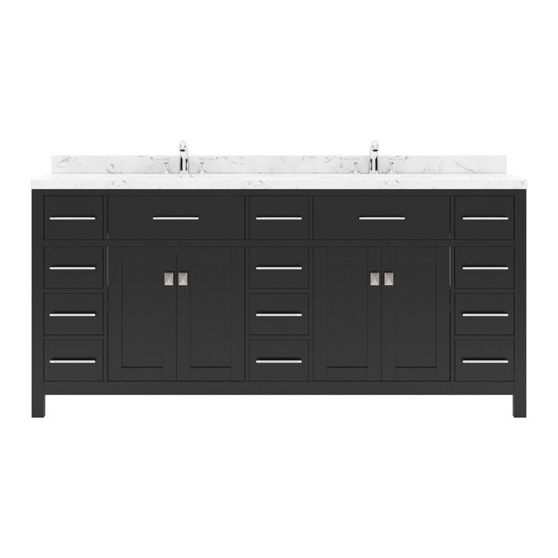 [CLEARANCE] Virtu USA Caroline Parkway Espresso Black 72” Bathroom Vanity [BASE ONLY]