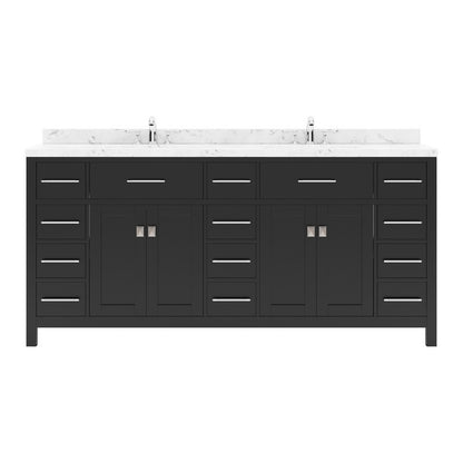 [CLEARANCE] Virtu USA Caroline Parkway Espresso Black 72” Bathroom Vanity [BASE ONLY]