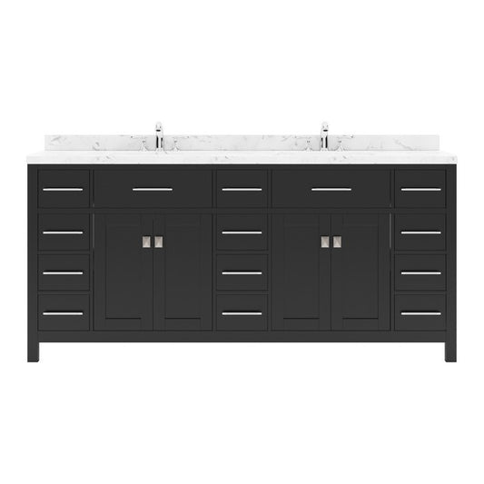 [CLEARANCE] Virtu USA Caroline Parkway Espresso Black 72” Bathroom Vanity [BASE ONLY]
