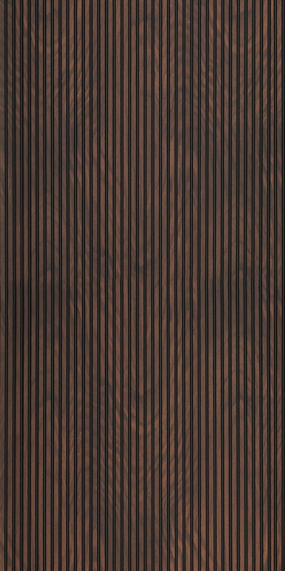 Dark Oak Two-Tone Small Slatted Polypropylene Interior Decorative Wall Panel