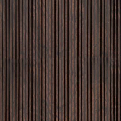 Dark Oak Two-Tone Small Slatted Polypropylene Interior Decorative Wall Panel