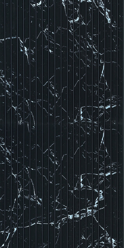 Nero Marquina Medium Slatted Polypropylene Interior Decorative Wall Panel