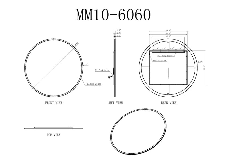 Modern Luna Frameless LED Mirror