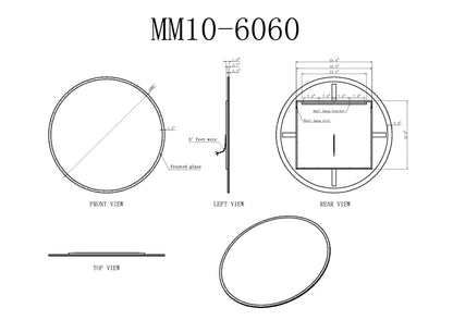 Modern Luna Frameless LED Mirror