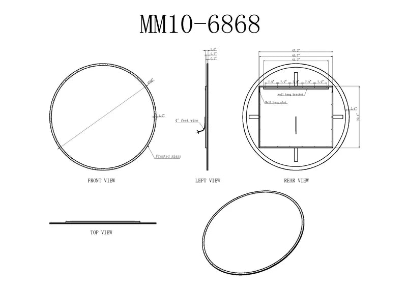 Modern Luna Frameless LED Mirror