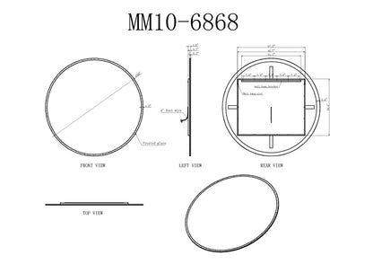 Modern Luna Frameless LED Mirror