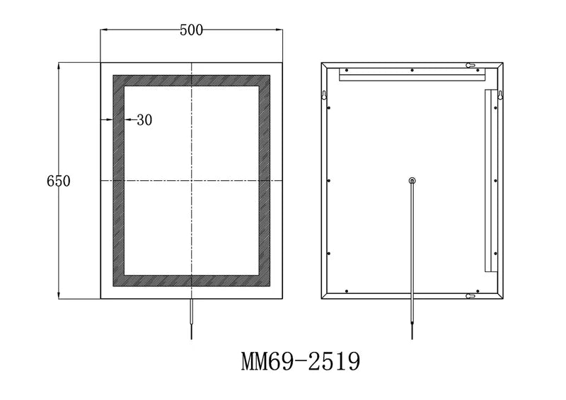 Zenith Frameless LED Mirror