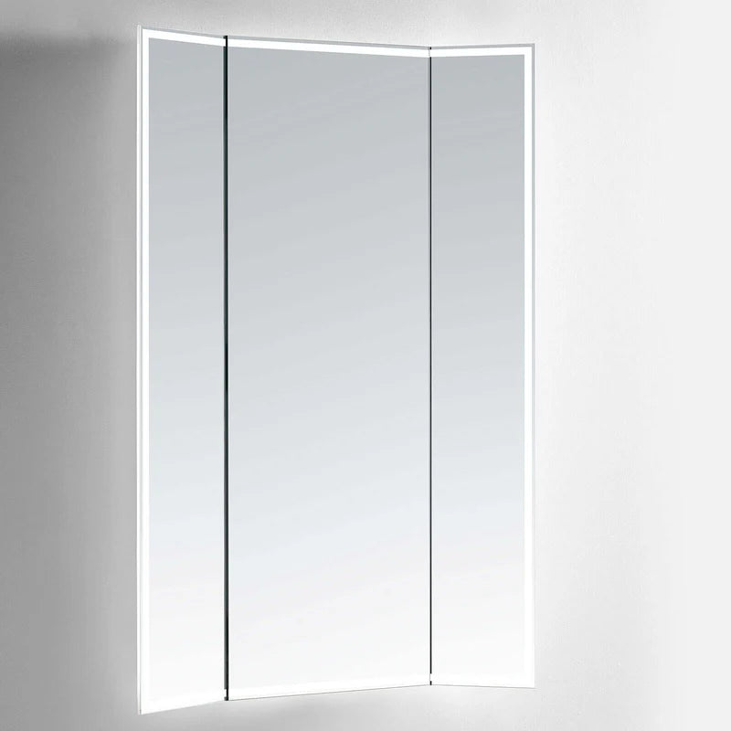 Celestia Tri-Fold Frameless LED Mirror