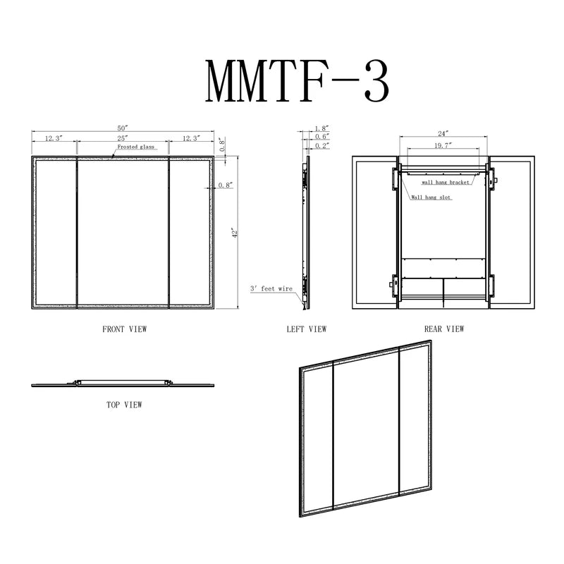 Stella Tri-Fold Frameless LED Mirror