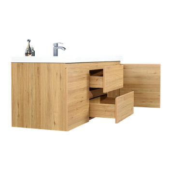 Bohemia Lina 60" Wall Mounted Bathroom Vanity with Acrylic Integrated Sink Top