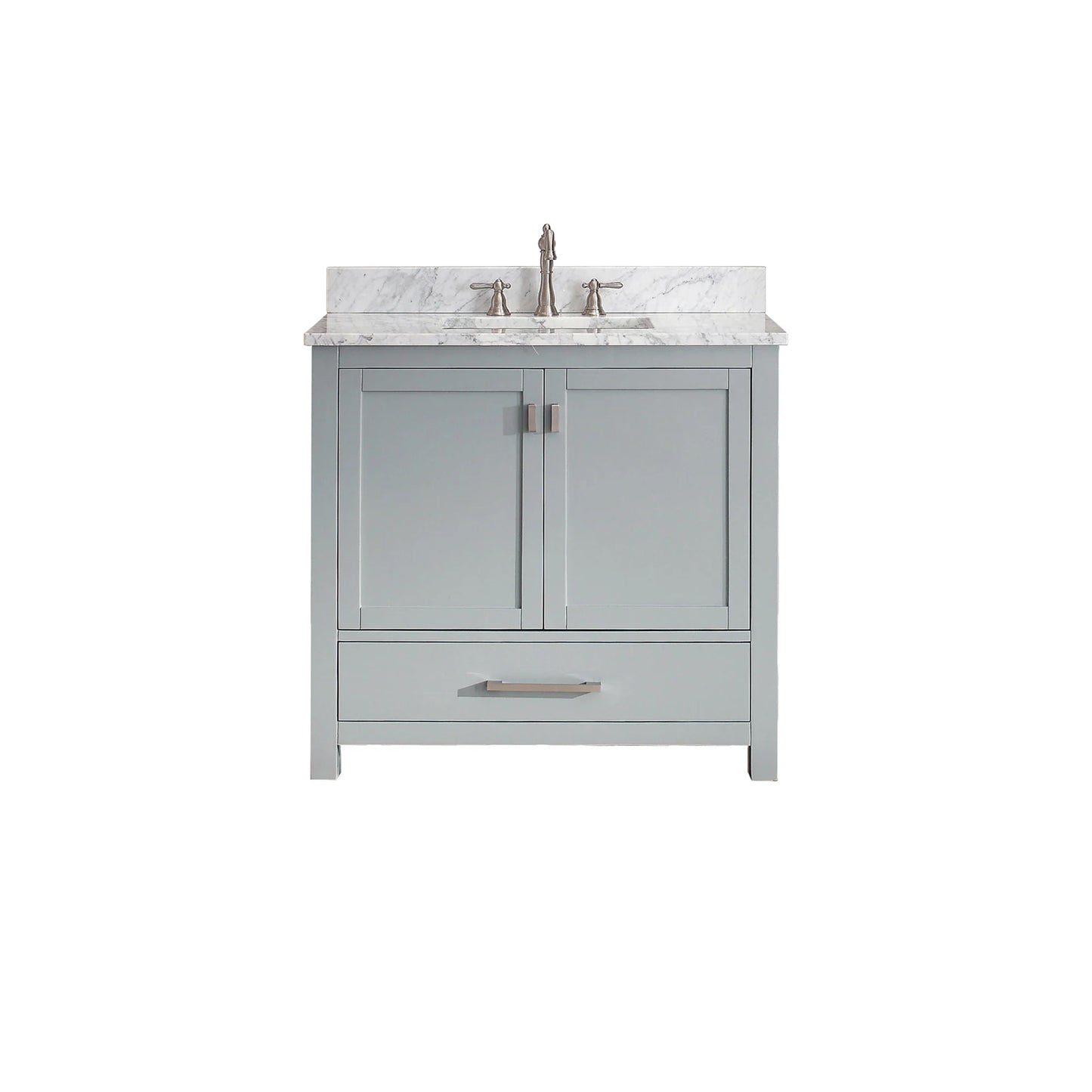 Modero 36" Freestanding Bathroom Vanity with Stone Top and Vitreous China Undermount Sink