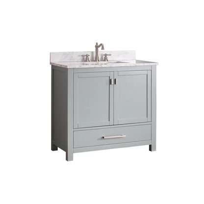 Modero 36" Freestanding Bathroom Vanity with Stone Top and Vitreous China Undermount Sink