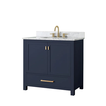 Modero 36" Freestanding Bathroom Vanity with Stone Top and Vitreous China Undermount Sink