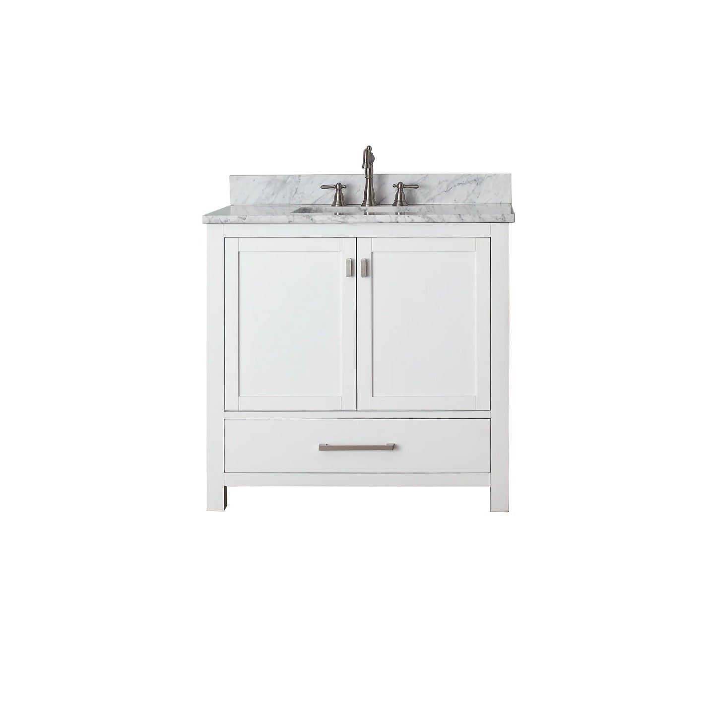 Modero 36" Freestanding Bathroom Vanity with Stone Top and Vitreous China Undermount Sink