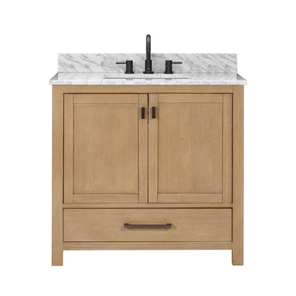 Modero 36" Freestanding Bathroom Vanity with Stone Top and Vitreous China Undermount Sink