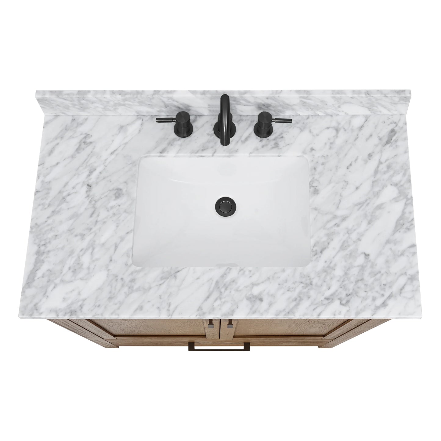 Modero 36" Freestanding Bathroom Vanity with Stone Top and Vitreous China Undermount Sink