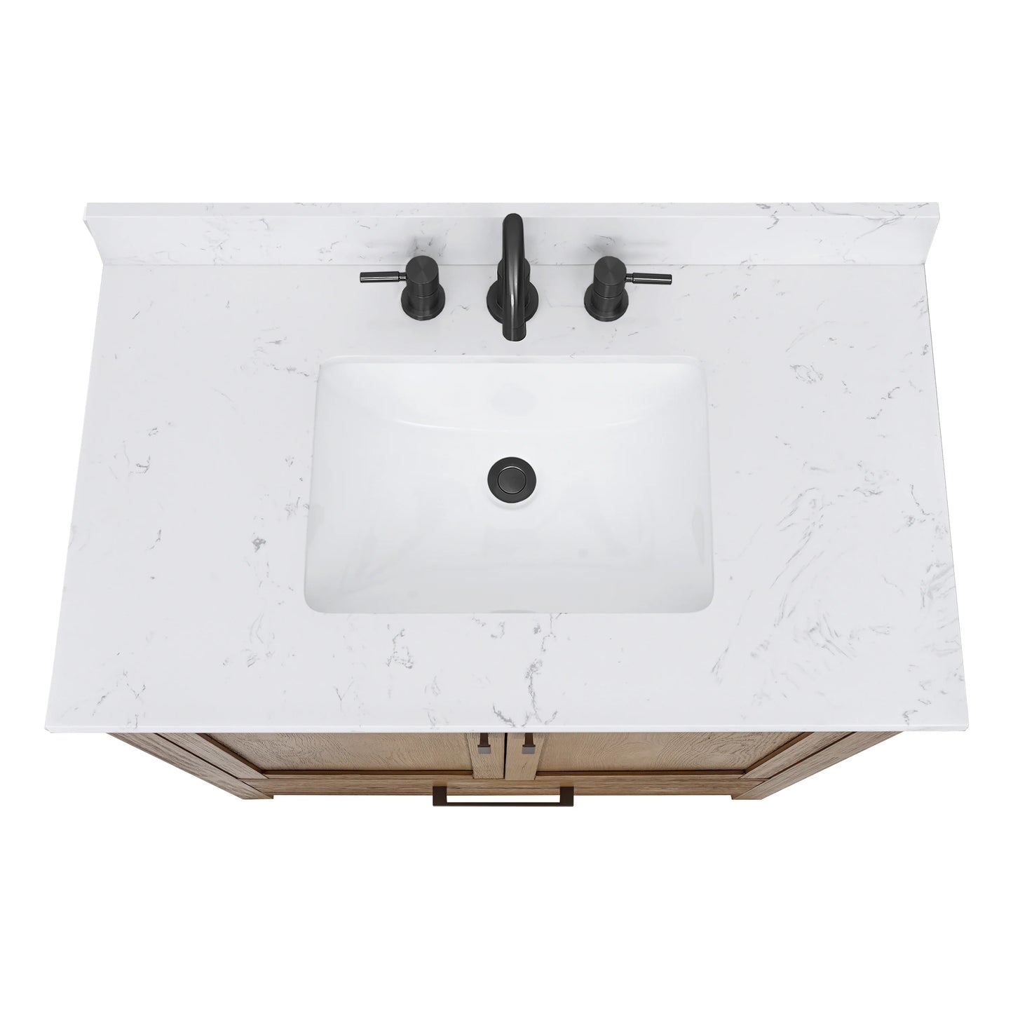 Modero 36" Freestanding Bathroom Vanity with Stone Top and Vitreous China Undermount Sink