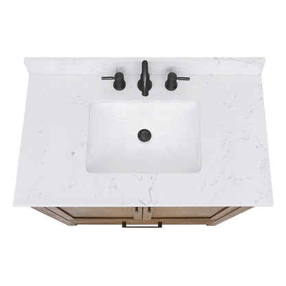 Modero 36" Freestanding Bathroom Vanity with Stone Top and Vitreous China Undermount Sink