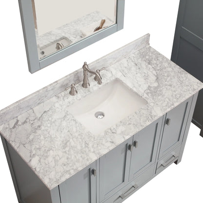 Modero 48" Freestanding Bathroom Vanity with Stone Top and Vitreous China Undermount Sink