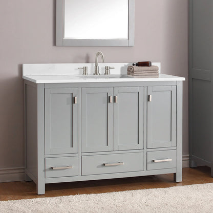 Modero 48" Freestanding Bathroom Vanity with Stone Top and Vitreous China Undermount Sink