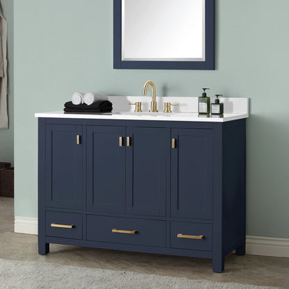 Modero 48" Freestanding Bathroom Vanity with Stone Top and Vitreous China Undermount Sink