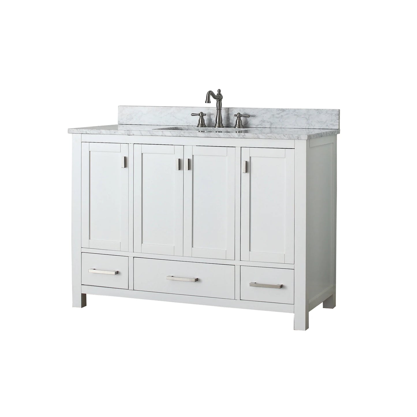 Modero 48" Freestanding Bathroom Vanity with Stone Top and Vitreous China Undermount Sink