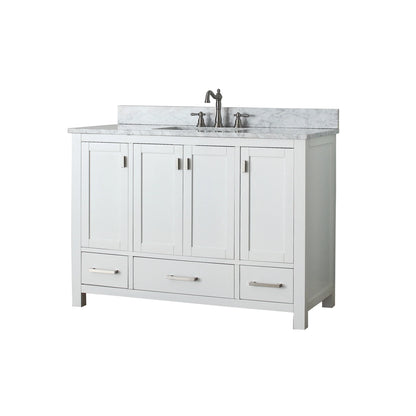 Modero 48" Freestanding Bathroom Vanity with Stone Top and Vitreous China Undermount Sink