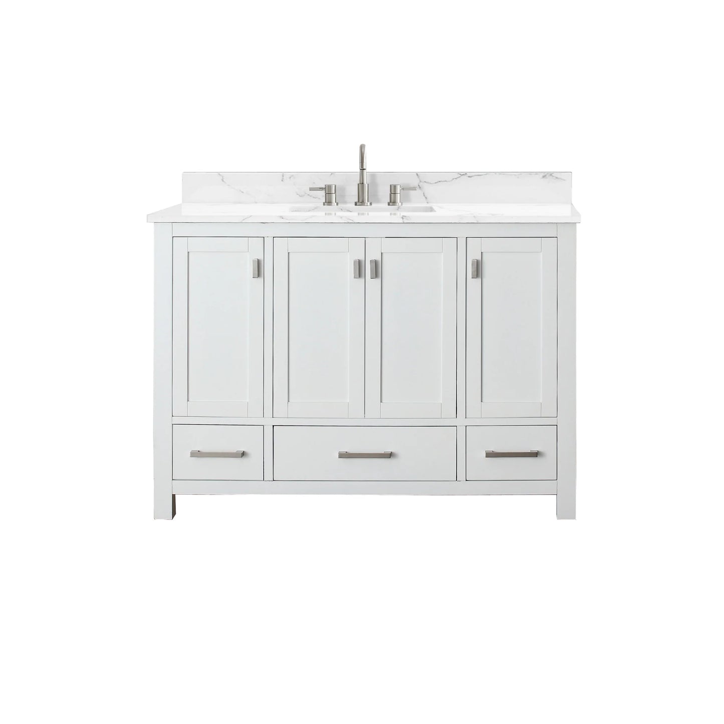 Modero 48" Freestanding Bathroom Vanity with Stone Top and Vitreous China Undermount Sink