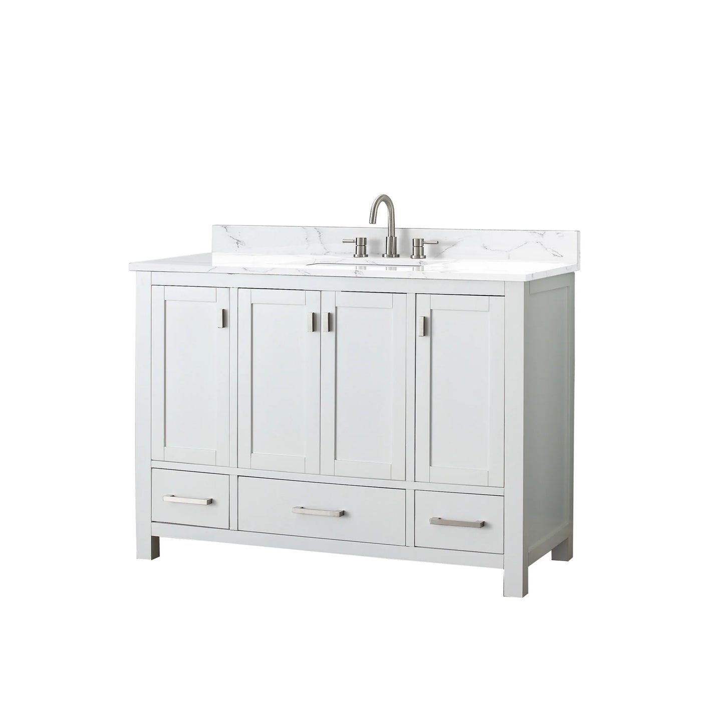 Modero 48" Freestanding Bathroom Vanity with Stone Top and Vitreous China Undermount Sink