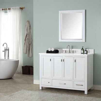 Modero 48" Freestanding Bathroom Vanity with Stone Top and Vitreous China Undermount Sink