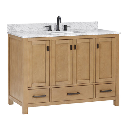 Modero 48" Freestanding Bathroom Vanity with Stone Top and Vitreous China Undermount Sink