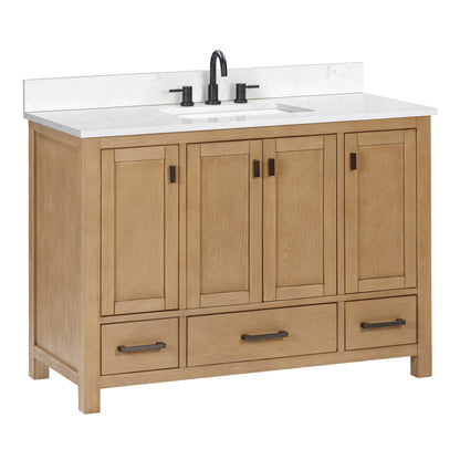 Modero 48" Freestanding Bathroom Vanity with Stone Top and Vitreous China Undermount Sink