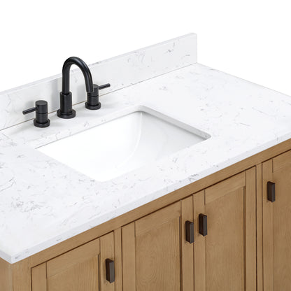 Modero 48" Freestanding Bathroom Vanity with Stone Top and Vitreous China Undermount Sink