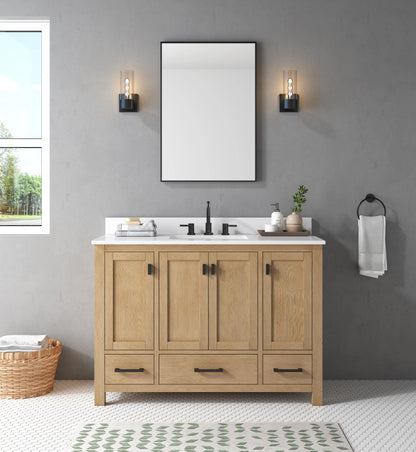 Modero 48" Freestanding Bathroom Vanity with Stone Top and Vitreous China Undermount Sink