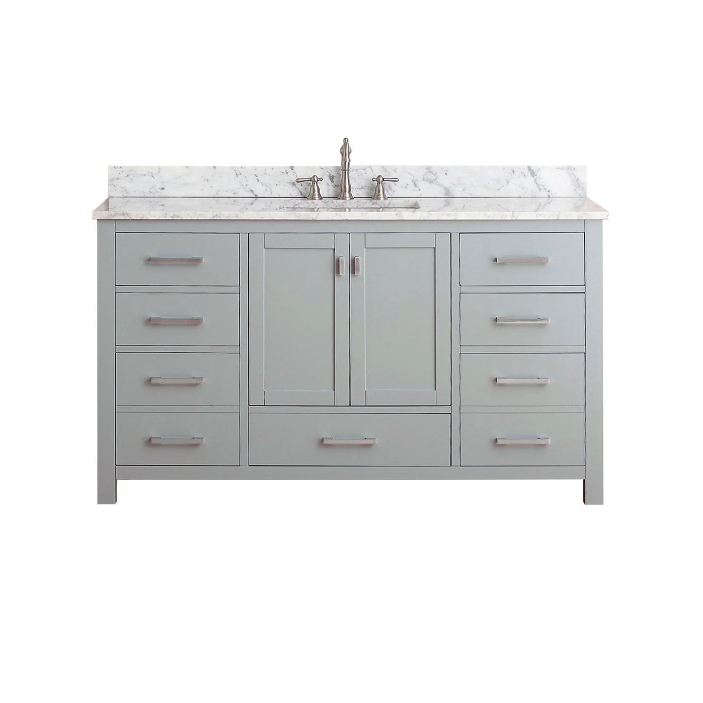 Modero 60" Freestanding Bathroom Vanity with Stone Top and Vitreous China Undermount Sink