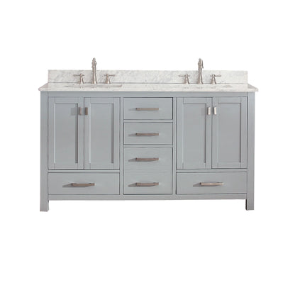 Modero 60" Freestanding Bathroom Vanity with Stone Top and Vitreous China Undermount Sink