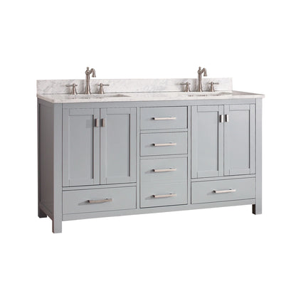 Modero 60" Freestanding Bathroom Vanity with Stone Top and Vitreous China Undermount Sink