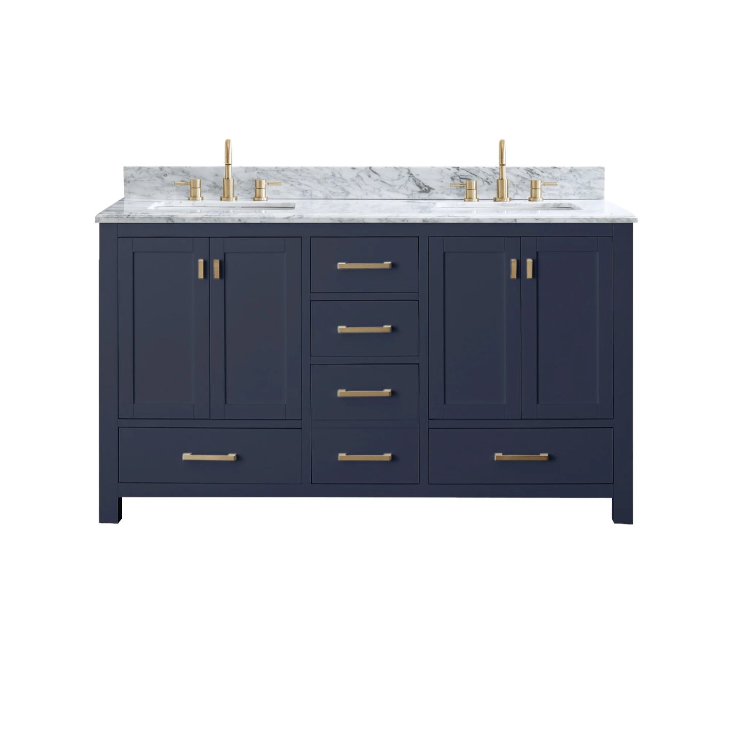 Modero 60" Freestanding Bathroom Vanity with Stone Top and Vitreous China Undermount Sink