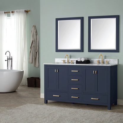 Modero 60" Freestanding Bathroom Vanity with Stone Top and Vitreous China Undermount Sink