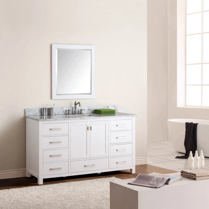 Modero 60" Freestanding Bathroom Vanity with Stone Top and Vitreous China Undermount Sink